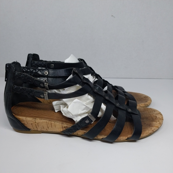 Baretaps Gweneth Strappy Black Leather Casual Sandals Size 7.5 Gladiator Shoes - Picture 9 of 15